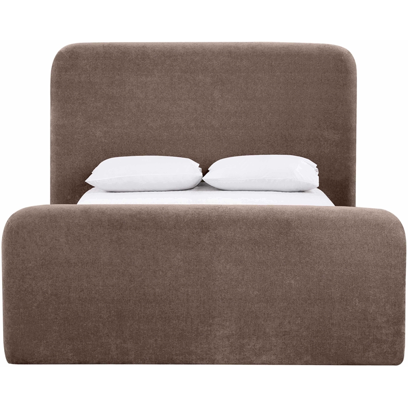 Bowery Hill Contemporary Soft Brown Chenille Fabric Full Bed