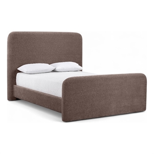 Bowery Hill Contemporary Soft Brown Chenille Fabric King Bed