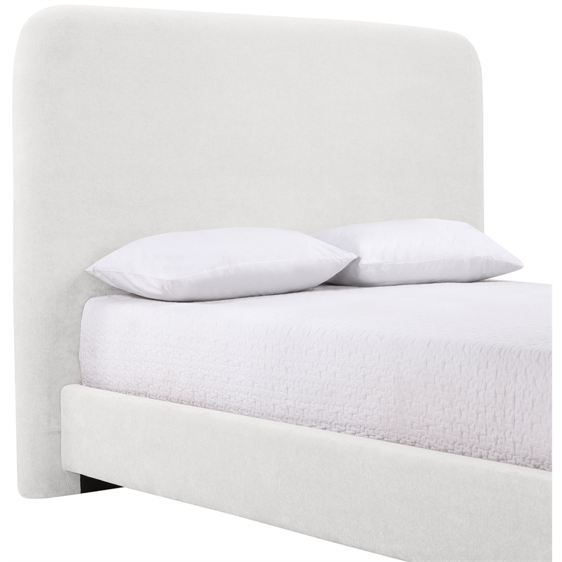 Bowery Hill Contemporary Soft Cream Chenille Fabric Full Bed