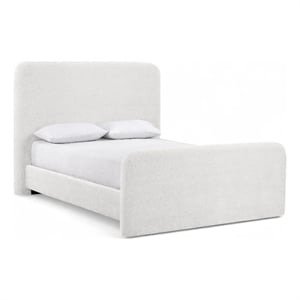 Bowery Hill Contemporary Soft Cream Chenille Fabric Full Bed