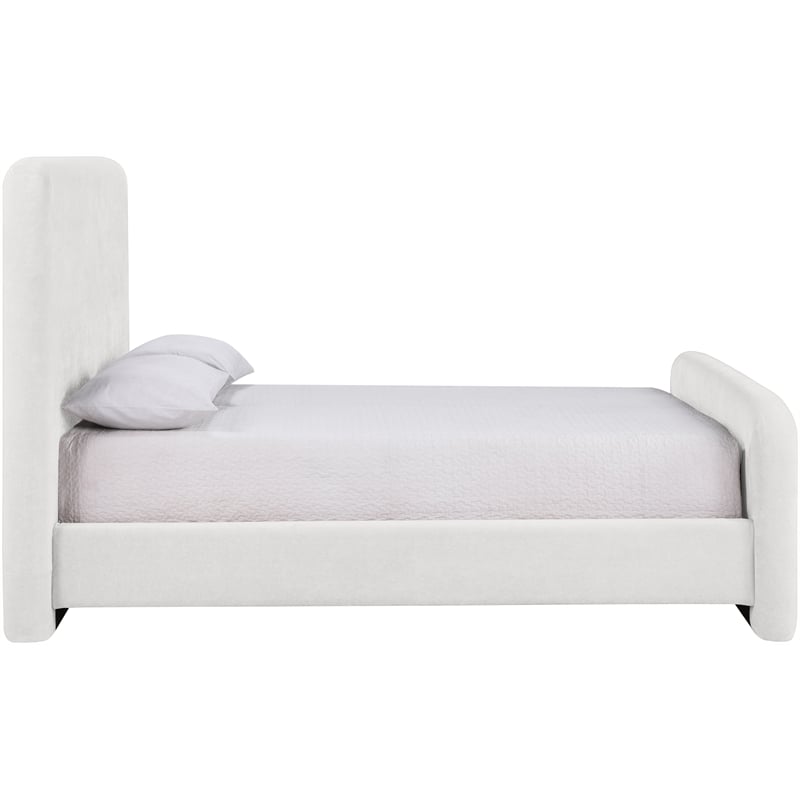 Bowery Hill Contemporary Soft Cream Chenille Fabric King Bed