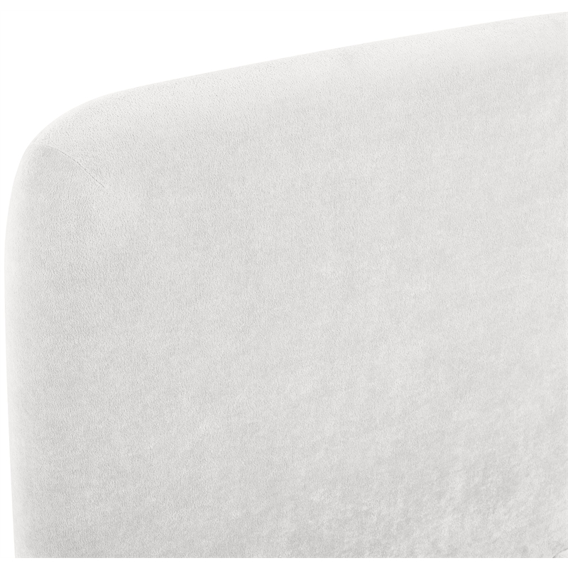 Bowery Hill Contemporary Soft Cream Chenille Fabric Queen Bed