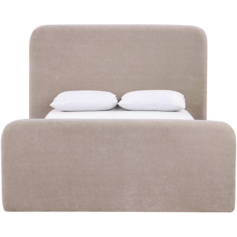 Bowery Hill Contemporary Soft Taupe Chenille Fabric Full Bed