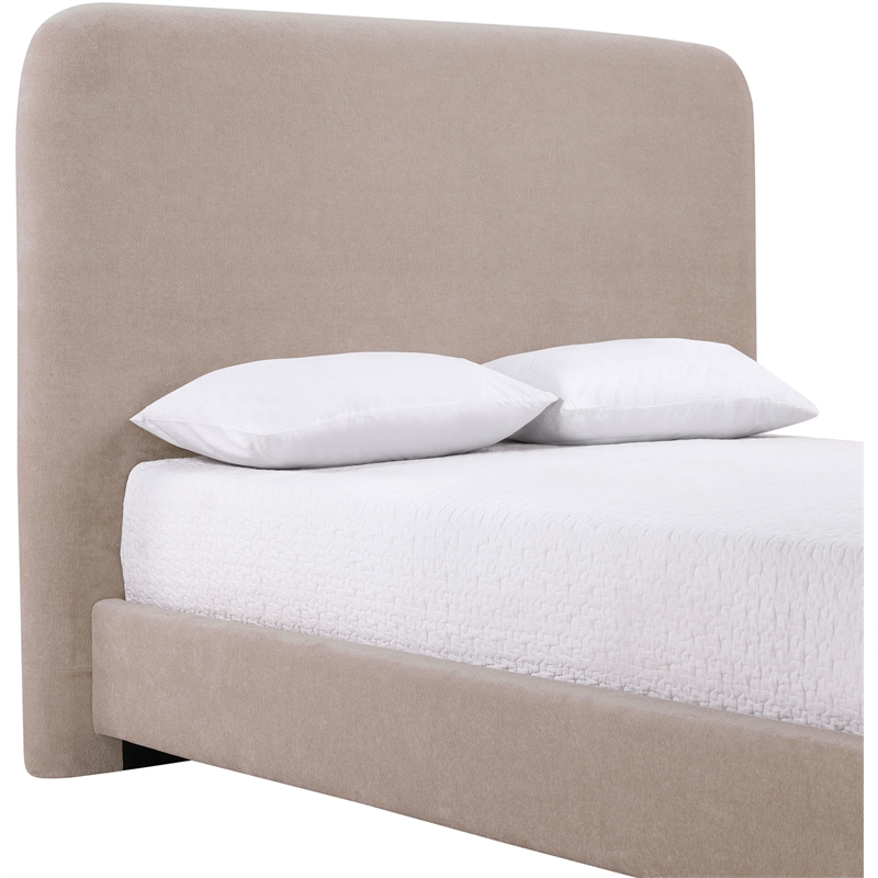 Bowery Hill Contemporary Soft Taupe Chenille Fabric Full Bed