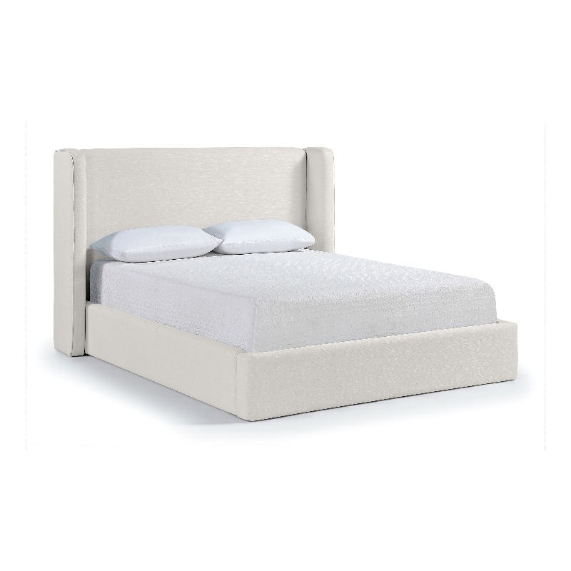 Bowery Hill Contemporary Cream Linen Textured Fabric Upholstered King Bed