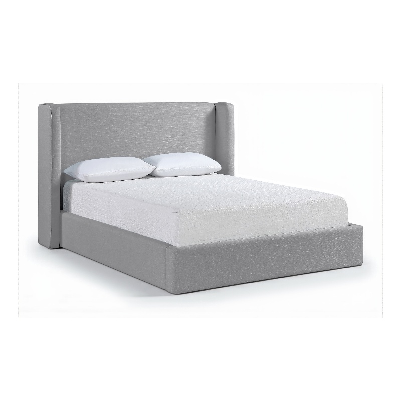Bowery Hill Contemporary Grey Linen Textured Fabric Upholstered Full Bed