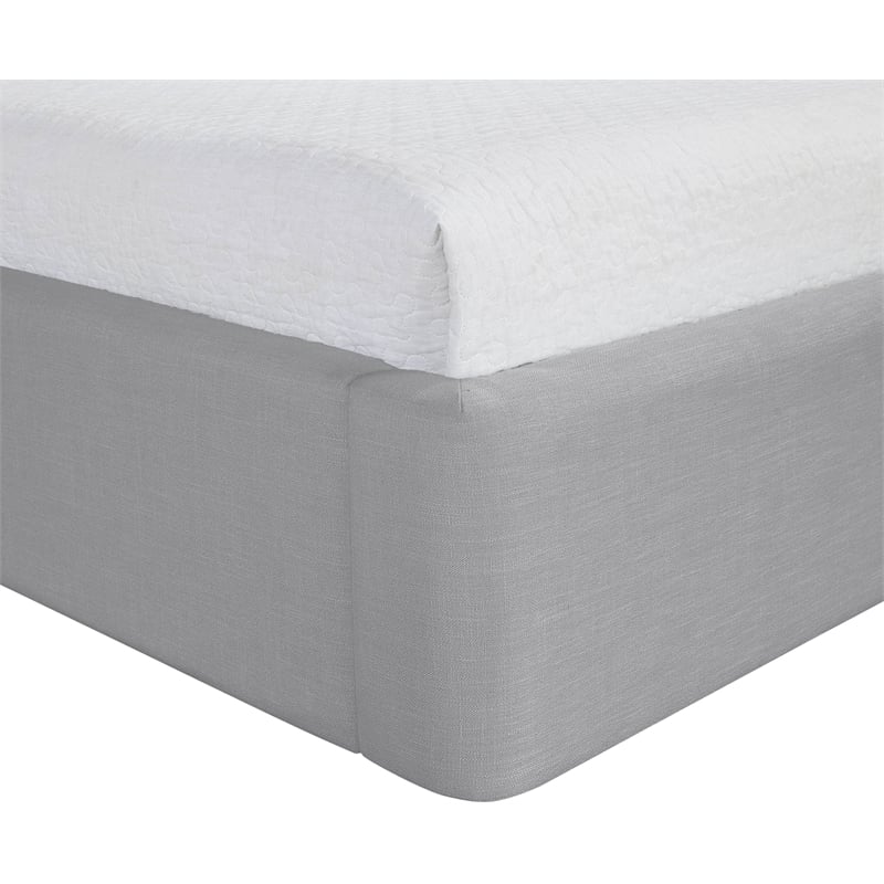 Bowery Hill Contemporary Grey Linen Textured Fabric Upholstered King Bed