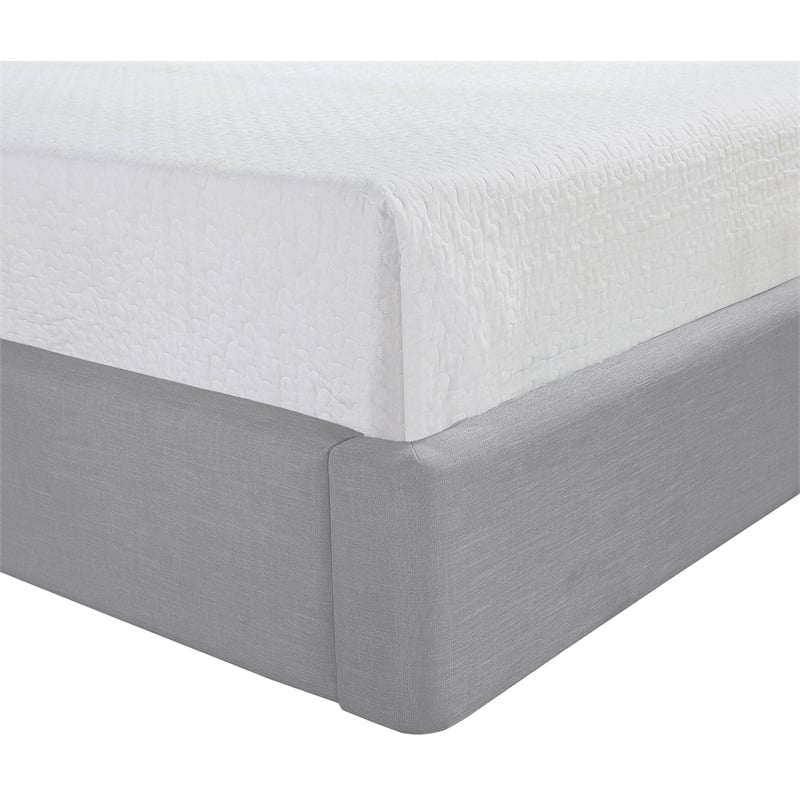 Bowery Hill Contemporary Grey Linen Textured Fabric Upholstered Twin Bed