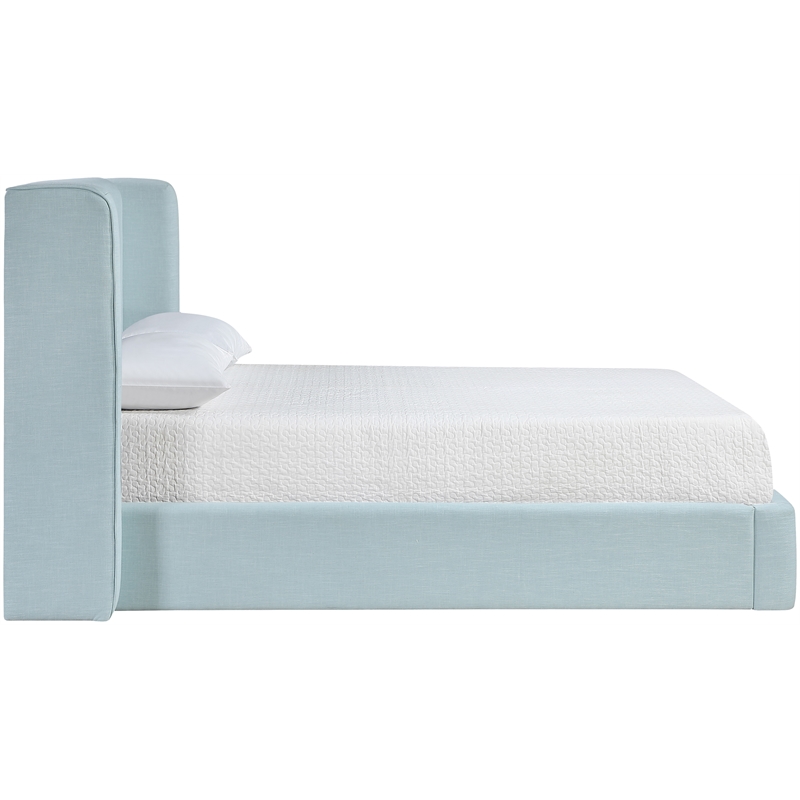 Bowery Hill Contemporary Light Blue Linen Textured Fabric Upholstered Full Bed