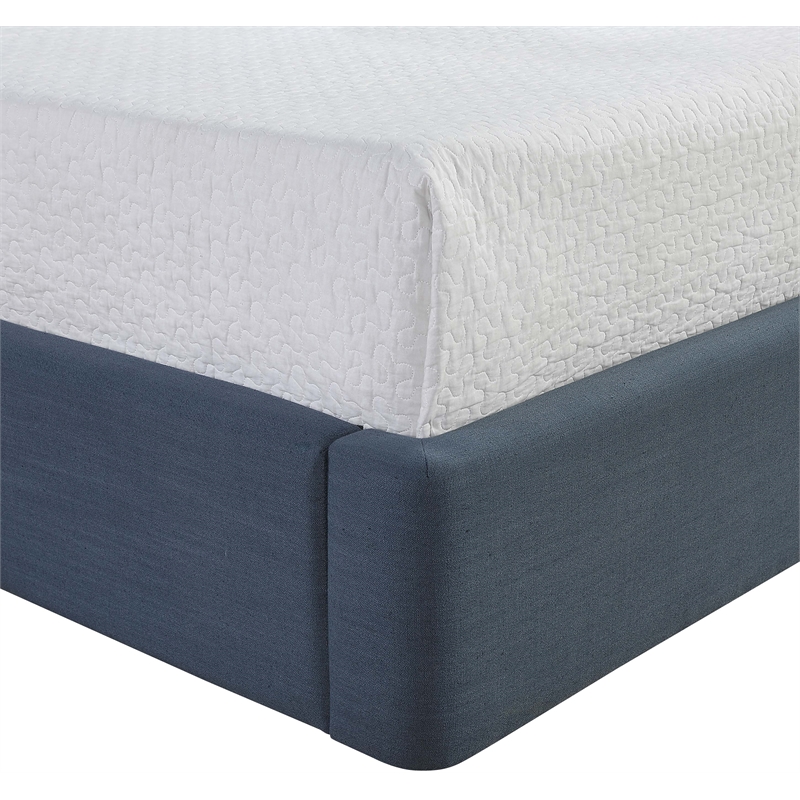 Bowery Hill Contemporary Navy Linen Textured Fabric Upholstered Full Bed