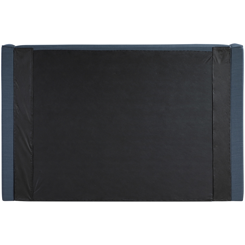 Bowery Hill Contemporary Navy Linen Textured Fabric Upholstered King Bed