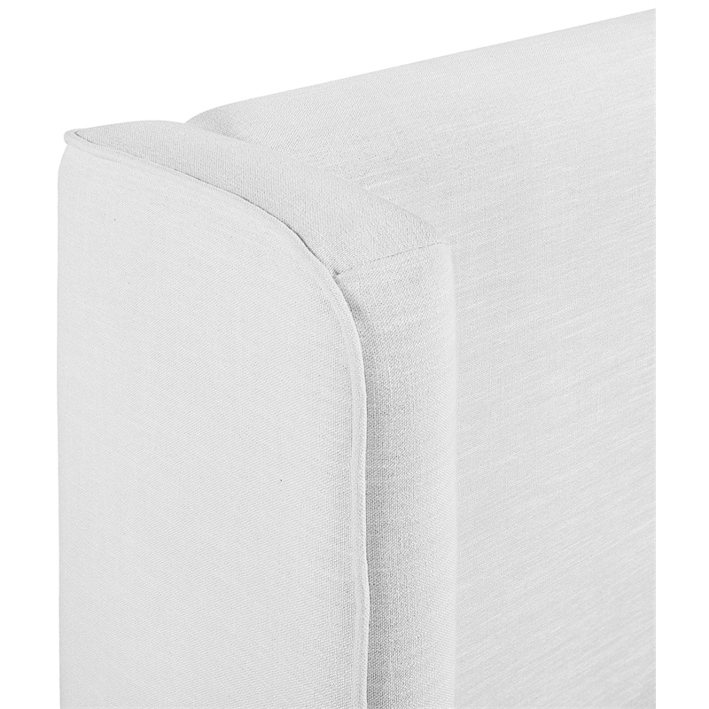 Bowery Hill Contemporary White Linen Textured Fabric Upholstered Full Bed