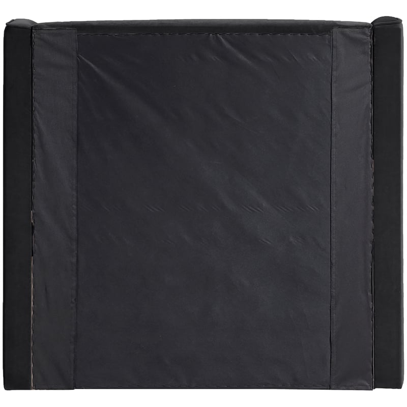 Bowery Hill Contemporary Black Velvet Upholstered Twin Fully Slatted Bed
