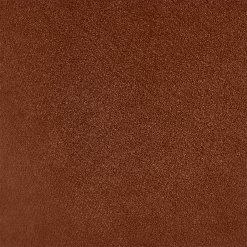 Bowery Hill Contemporary Cognac Velvet Upholstered Full Fully Slatted Bed