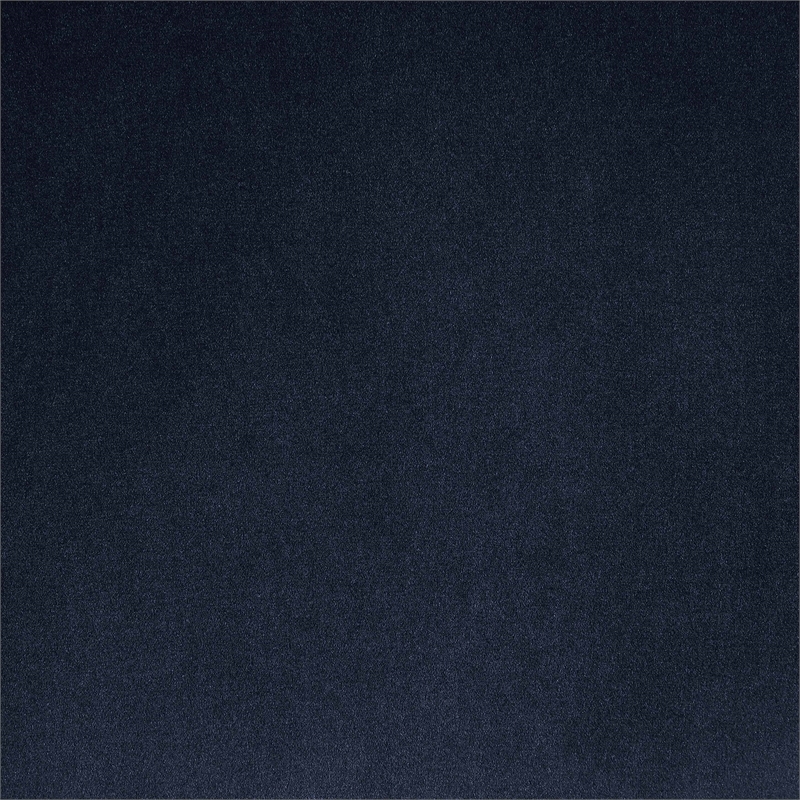 Bowery Hill Contemporary Navy Velvet Upholstered Queen Fully Slatted Bed