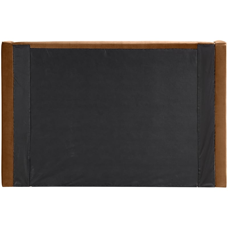 Bowery Hill Contemporary Saddle Velvet Upholstered Queen Bed