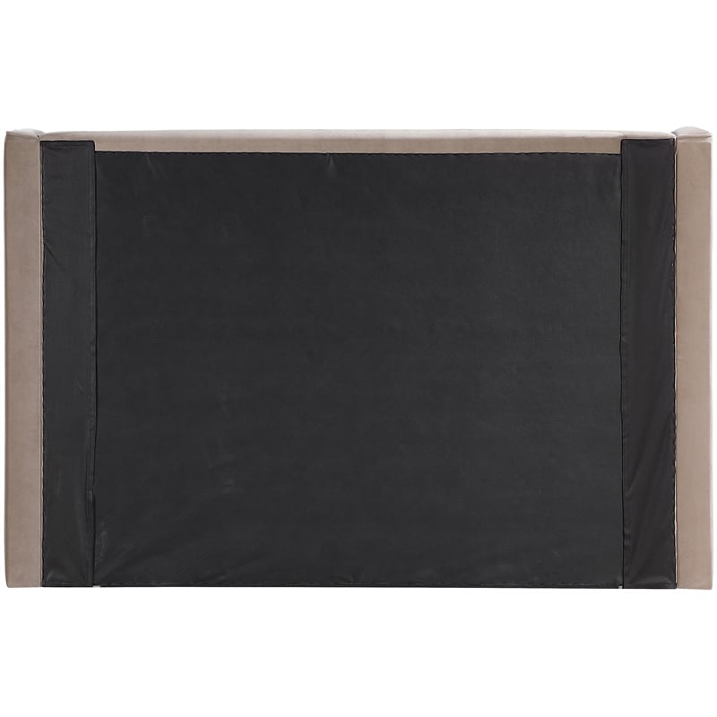 Bowery Hill Contemporary Taupe Velvet Upholstered Full Fully Slatted Bed