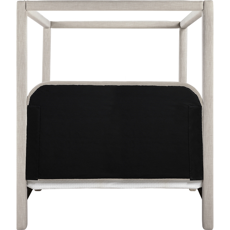 Bowery Hill Contemporary Beige Linen Textured Fabric Upholstered Queen Bed