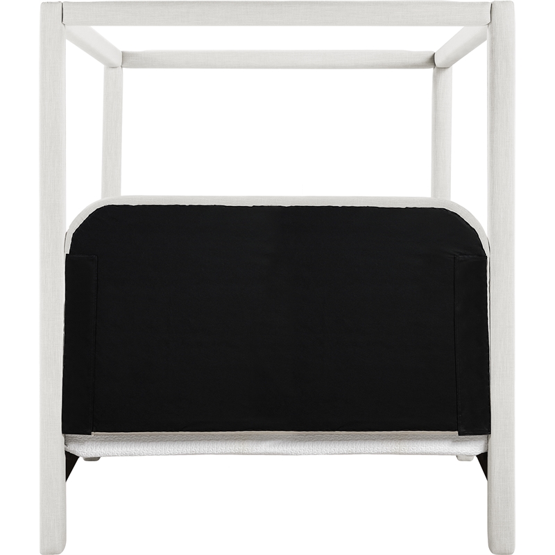 Bowery Hill Contemporary Cream Linen Textured Fabric Upholstered King Bed