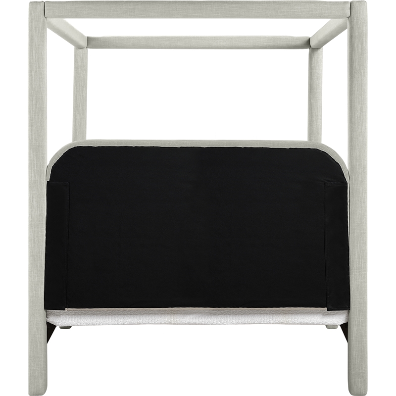 Bowery Hill Contemporary Grey Linen Textured Fabric Upholstered King Bed