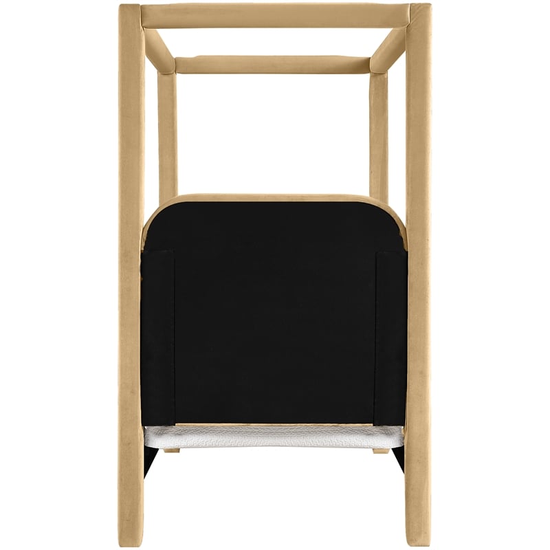 Bowery Hill Contemporary Camel Velvet Upholstered Twin Canopy Bed
