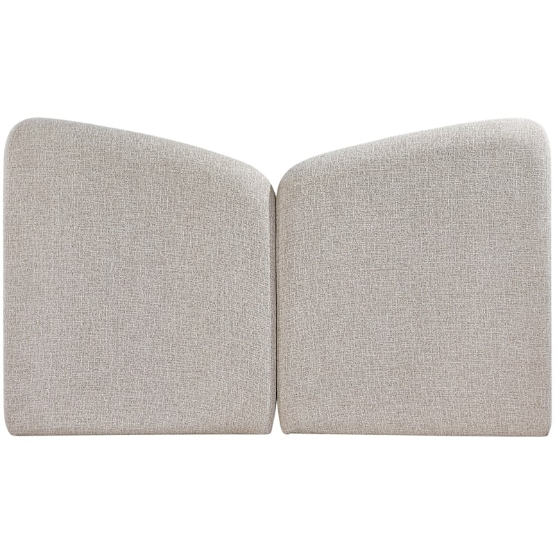 Bowery Hill Contemporary Beige Chenille Fabric Upholstered Queen Bed
