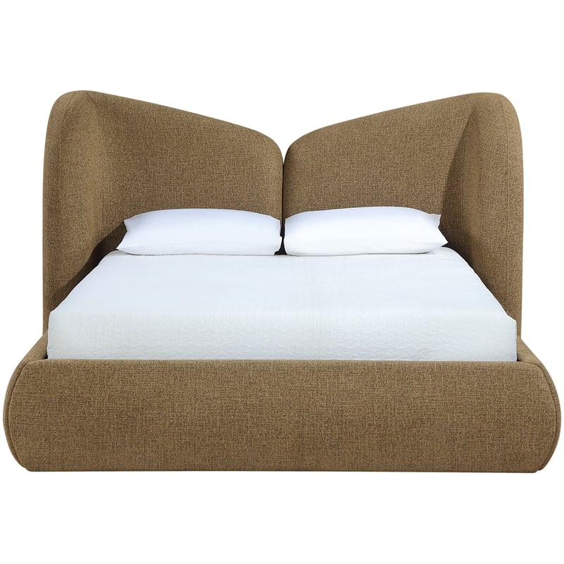 Bowery Hill Contemporary Brown Chenille Fabric Upholstered Full Bed