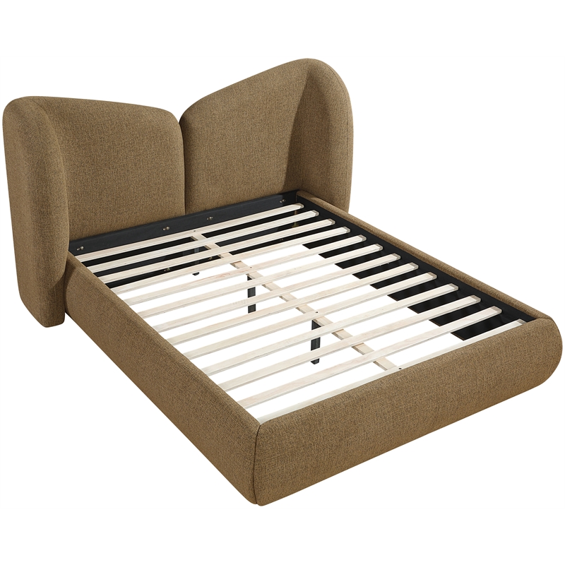 Bowery Hill Contemporary Brown Chenille Fabric Upholstered Full Bed