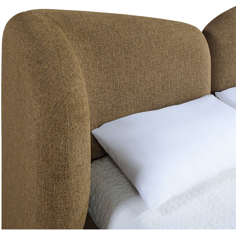Bowery Hill Contemporary Brown Chenille Fabric Upholstered Full Bed