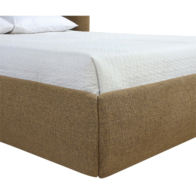 Bowery Hill Contemporary Brown Chenille Fabric Upholstered Full Bed