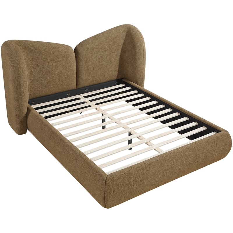 Bowery Hill Contemporary Brown Chenille Fabric Upholstered King Bed