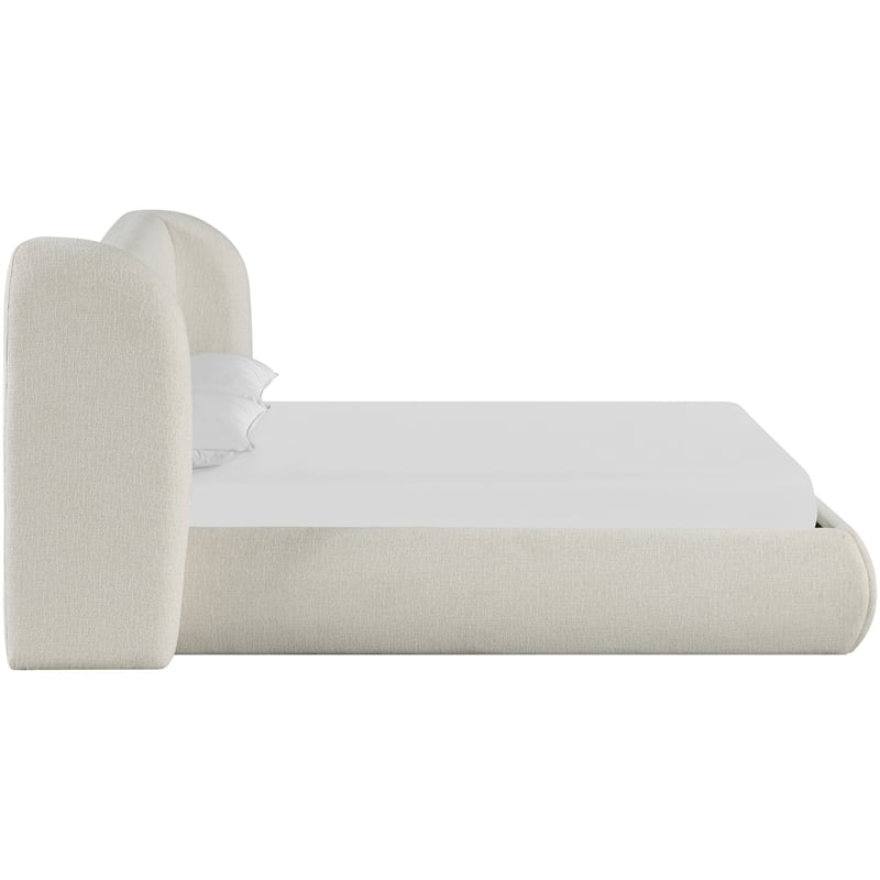 Bowery Hill Contemporary Cream Chenille Fabric Upholstered Full Bed