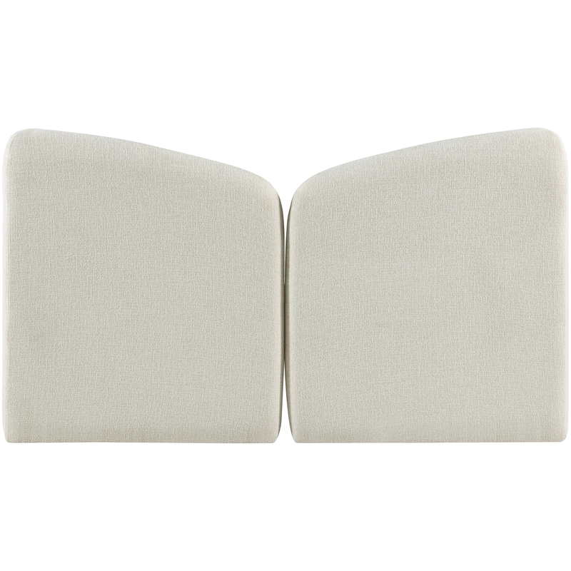 Bowery Hill Contemporary Cream Chenille Fabric Upholstered Full Bed