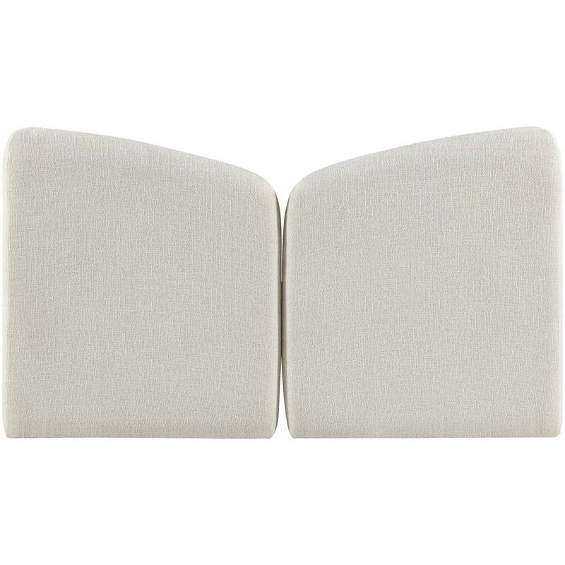 Bowery Hill Contemporary Cream Chenille Fabric Upholstered Queen Bed