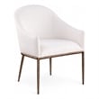 Bowery Hill Contemporary Cream Linen Textured Performance Fabric Dining AC
