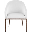 Bowery Hill Contemporary White Linen Textured Performance Fabric Dining AC