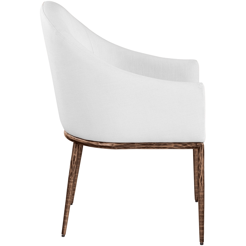 Bowery Hill Contemporary White Linen Textured Performance Fabric Dining AC