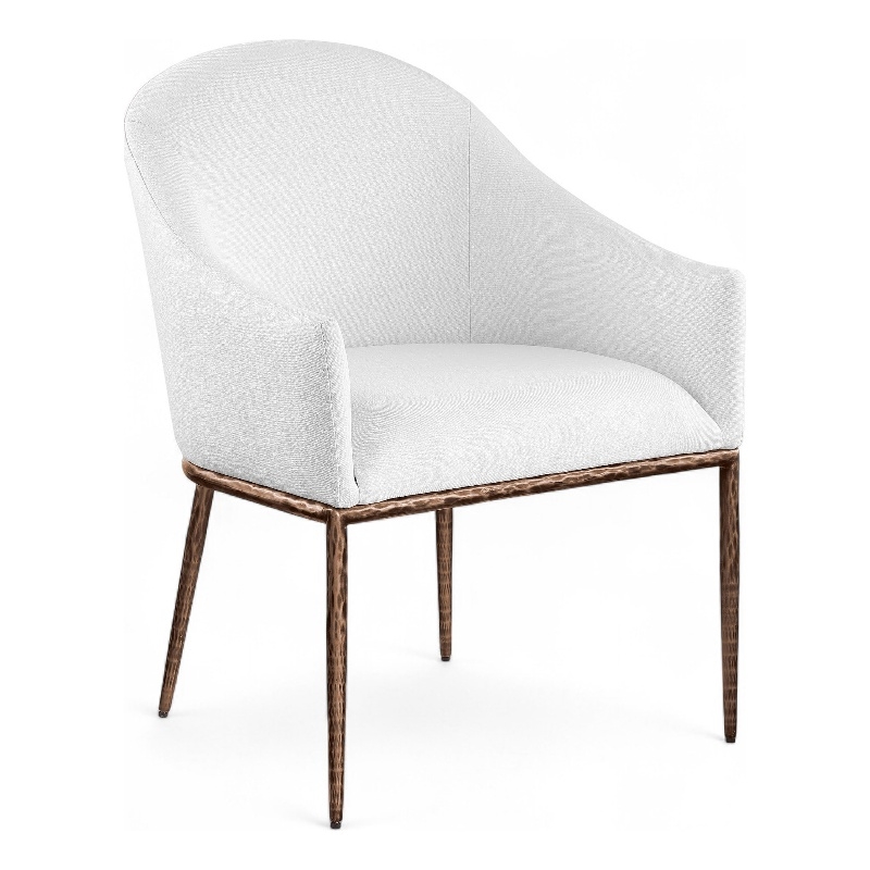 Bowery Hill Contemporary White Linen Textured Performance Fabric Dining AC