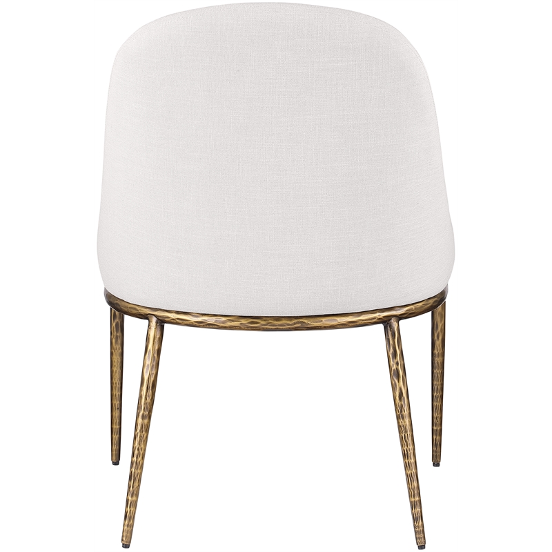 Bowery Hill Contemporary Cream Linen Textured Performance Fabric Dining SC