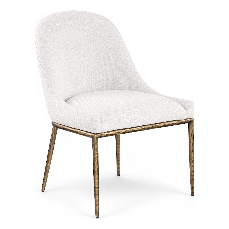Bowery Hill Contemporary Cream Linen Textured Performance Fabric Dining SC