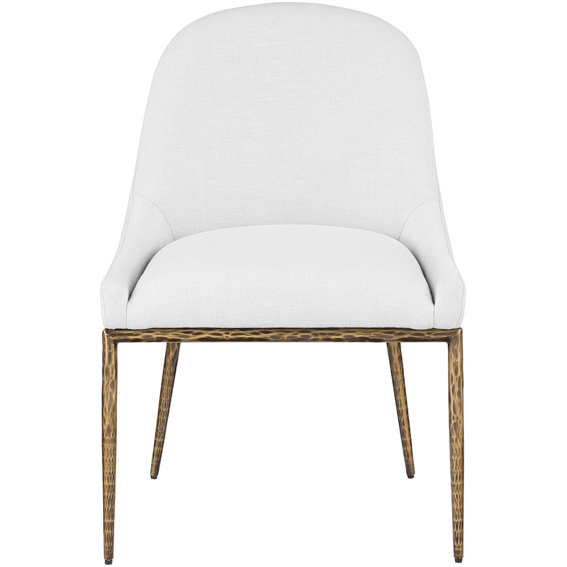 Bowery Hill Contemporary White Linen Textured Performance Fabric Dining SC
