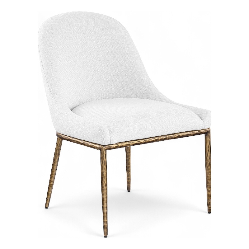 Bowery Hill Contemporary White Linen Textured Performance Fabric Dining SC