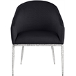 Bowery Hill Contemporary Black Linen Textured Performance Fabric Dining AC