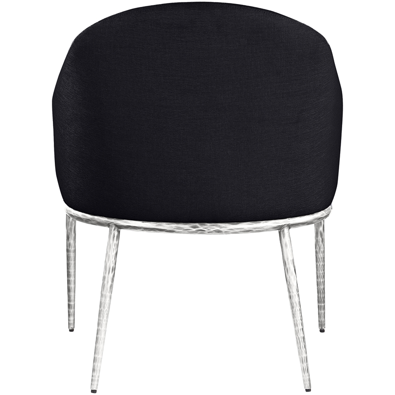 Bowery Hill Contemporary Black Linen Textured Performance Fabric Dining AC