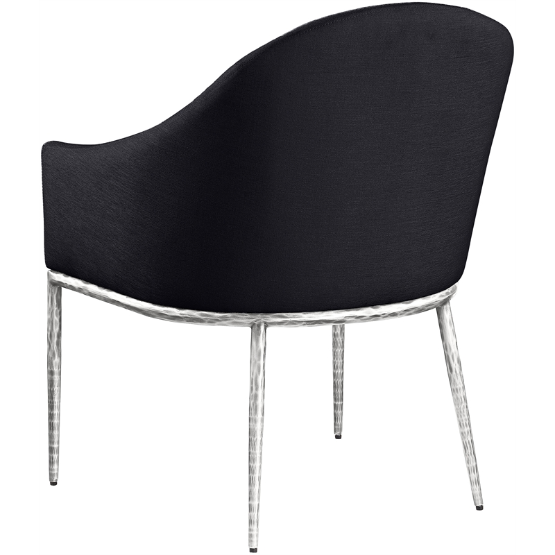 Bowery Hill Contemporary Black Linen Textured Performance Fabric Dining AC