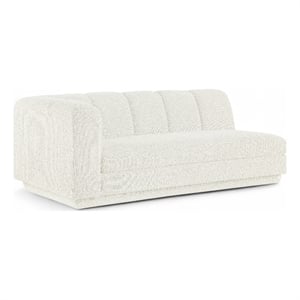 Bowery Hill Contemporary 76.75&quot Cream Fabric Upholstered Left Arm Sofa