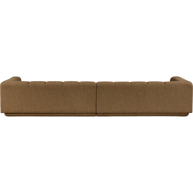 Bowery Hill Contemporary Brown Fabric Upholstered 2-Oiece Modular Sofa