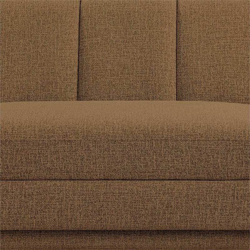 Bowery Hill Contemporary Brown Fabric Upholstered 2-Oiece Modular Sofa