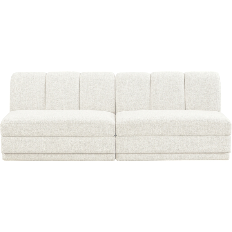 Bowery Hill Contemporary Cream Fabric Upholstered 2-Oiece Modular Sofa