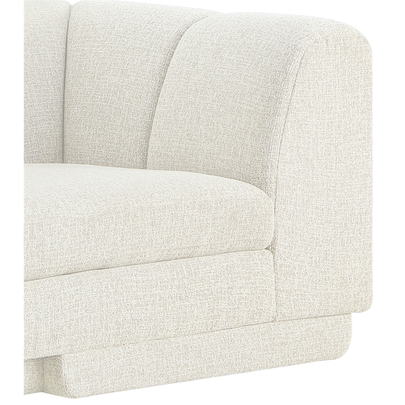 Bowery Hill Contemporary Cream Fabric Upholstered 2-Oiece Modular Sofa